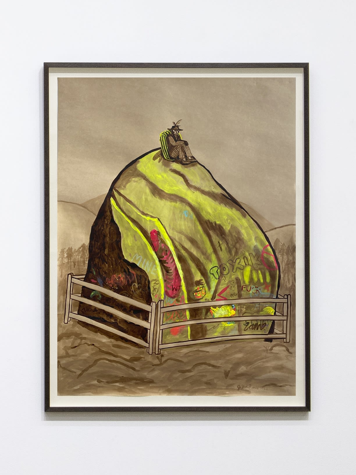 Joan Ross My own piece of paradise, 2021 acrylic & ink on card 111.5 x 85 cm (framed)
