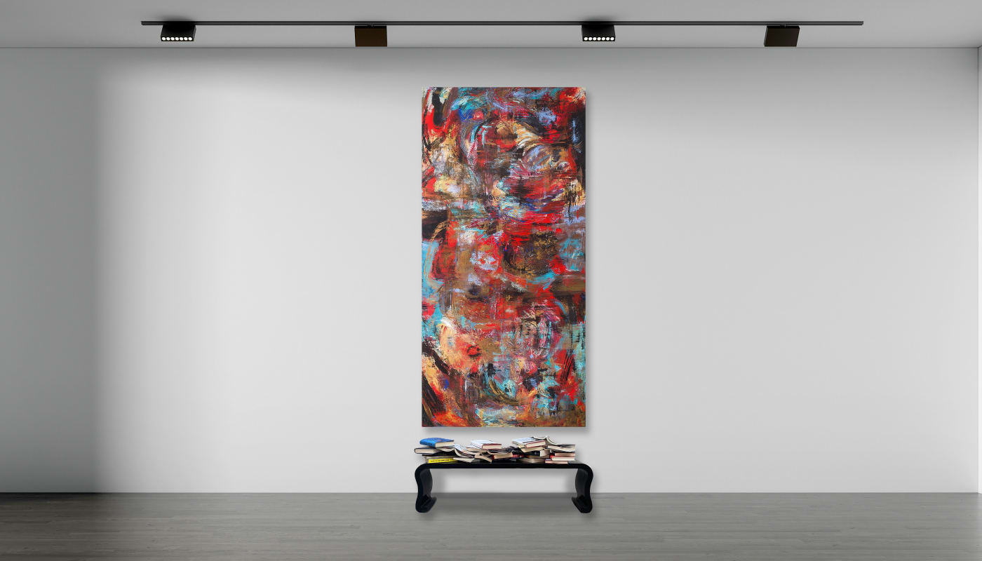 Patricia Qualls Healing of Our Sacred Democracy, 2023 Mixed Media on Canvas 101 x 50 in