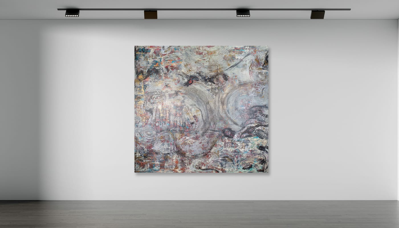 Patricia Qualls Zelenskyy's Courage: Putin's Cruelty, 2022 Mixed Media 75 x 79 in