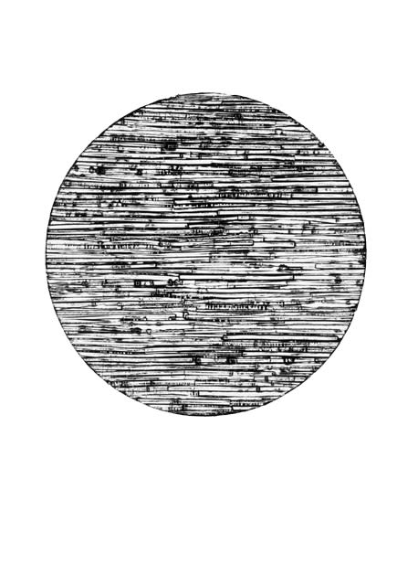 Jérôme Fortin, Tondo no. XIV, Collography, 2003, 75 x 56 cm, edition of 10