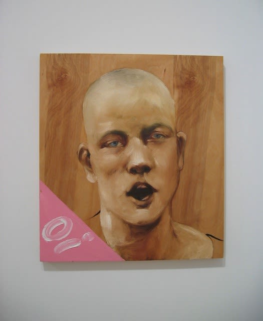 Attila Richard Lukacs, Oi, oil on wood, 20 x 18 inches, 1997