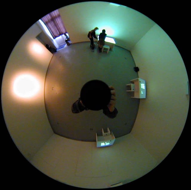 Luc Courchesne, 00/11/11-1 (Kyoto), still photograph from the Panoscopic Journal, 2000-2002, archival digital print and rotational device mounted under glass, 25 cm diam. edition of 6