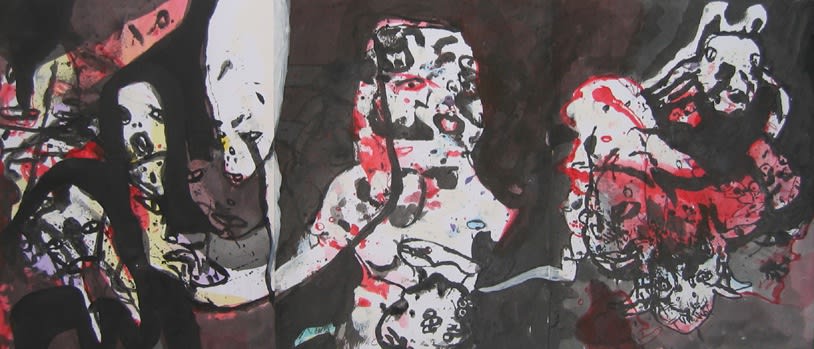 Ed Pien, The Enchanting, 2005, encre et flashe sur papier, 28 x 64 cm