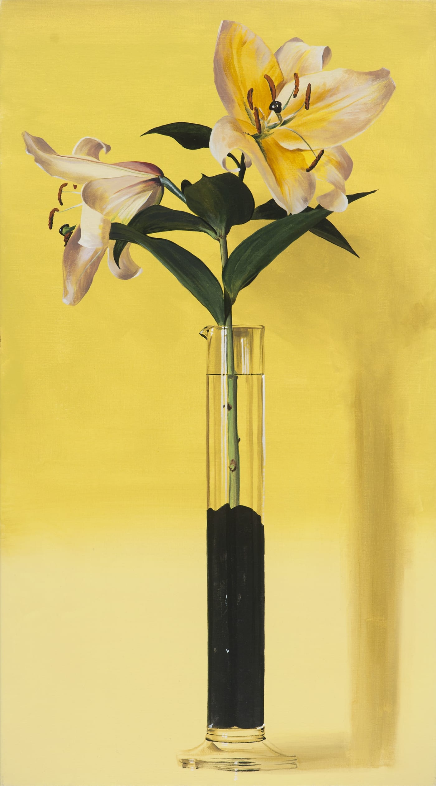 Ben Schonzeit "Yellow Lily Graduate" 91 x 51 cm Acrylic on canvas