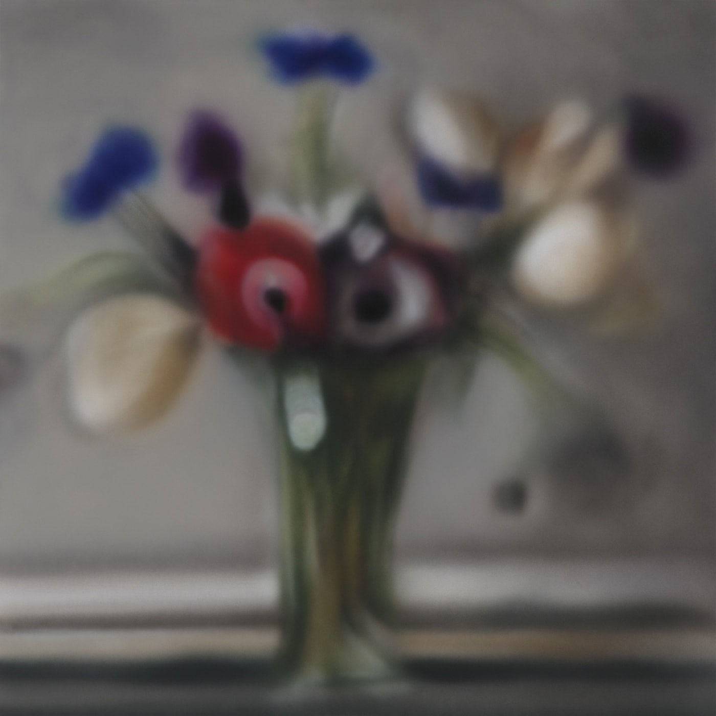 Ben Schonzeit "Anemones Blurry" 99 x 99 cm Acrylic on polyester