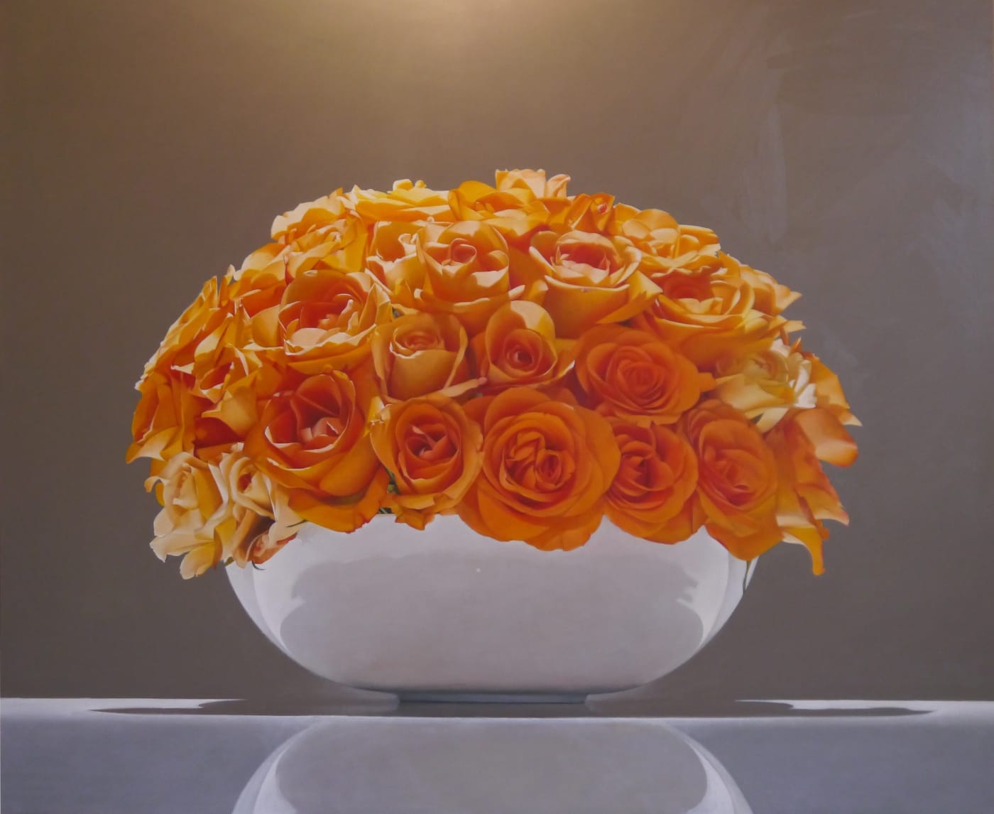 Sarah Sibley "Orange Roses" 100 x 120 cm Oil on linen