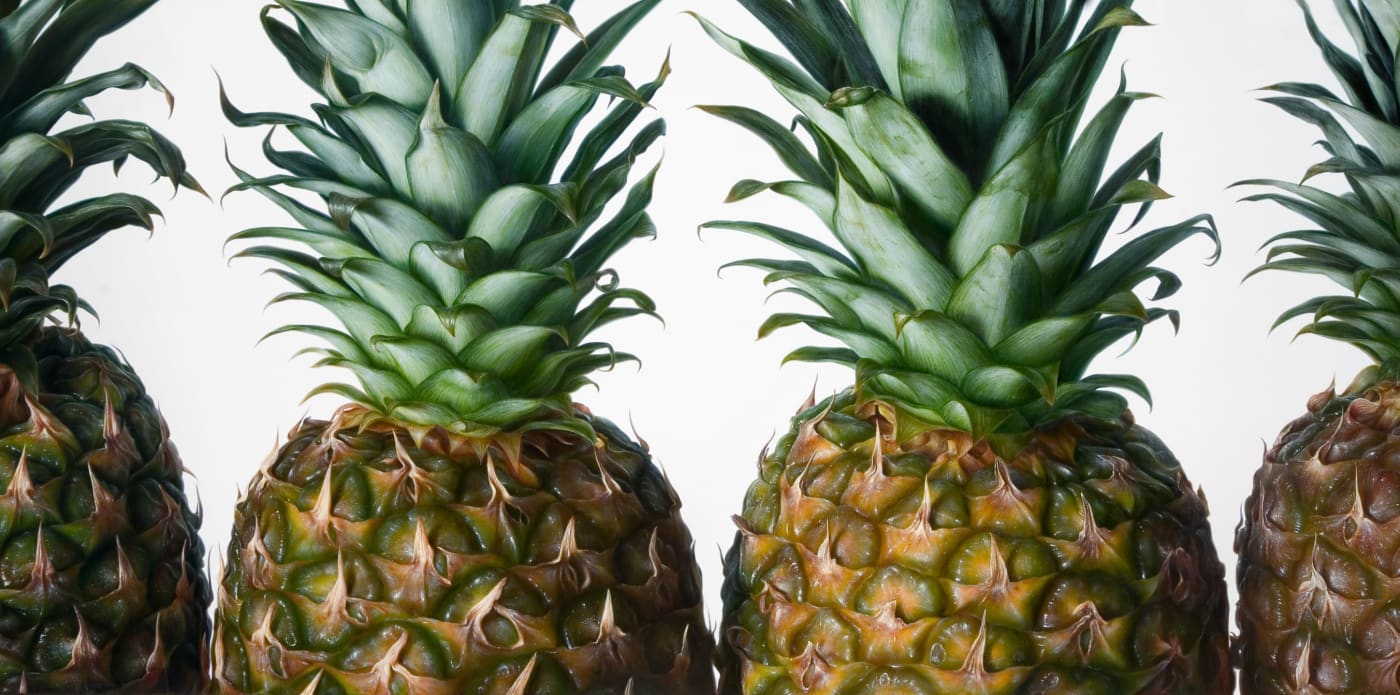 Antonio Castello Pineapples Oil on linen 97 x 195 cm