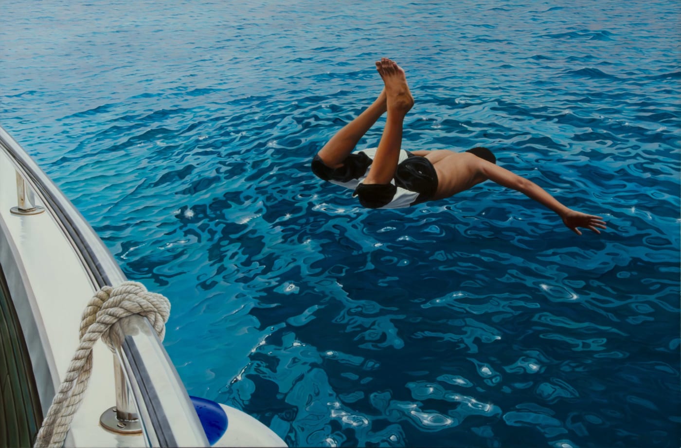 Gustavo Fernandes "First Dive" Oil on canvas 100 x 150 cm