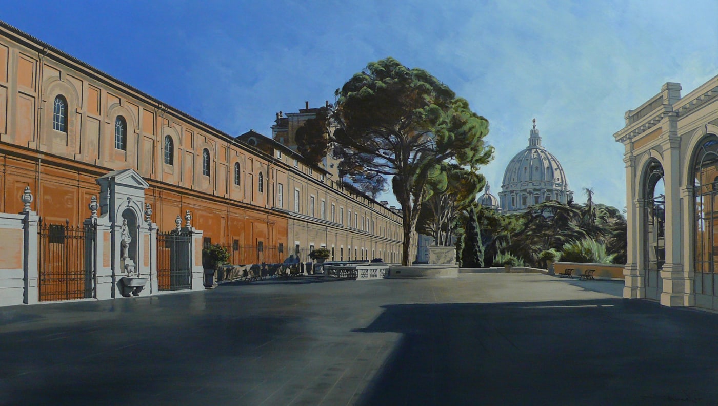 David Wheeler "Study: Evening Light (Vatican City, Rome) Acrylic on paper 43 x 76 cm