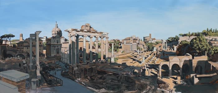 David Wheeler "Study: The Forum Rome (Late Afternoon)" Acrylic on paper 28 x 63.5 cm
