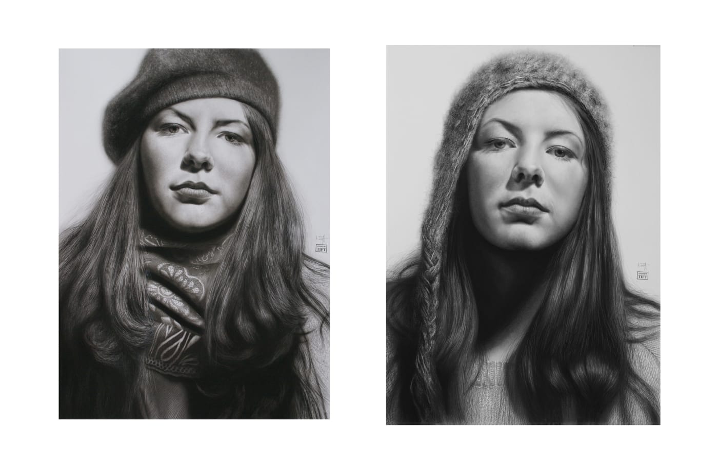 Andrew Tift "Katy" Charcoal, carbon, graphite and ink on paper 112 x 63.5 cm
