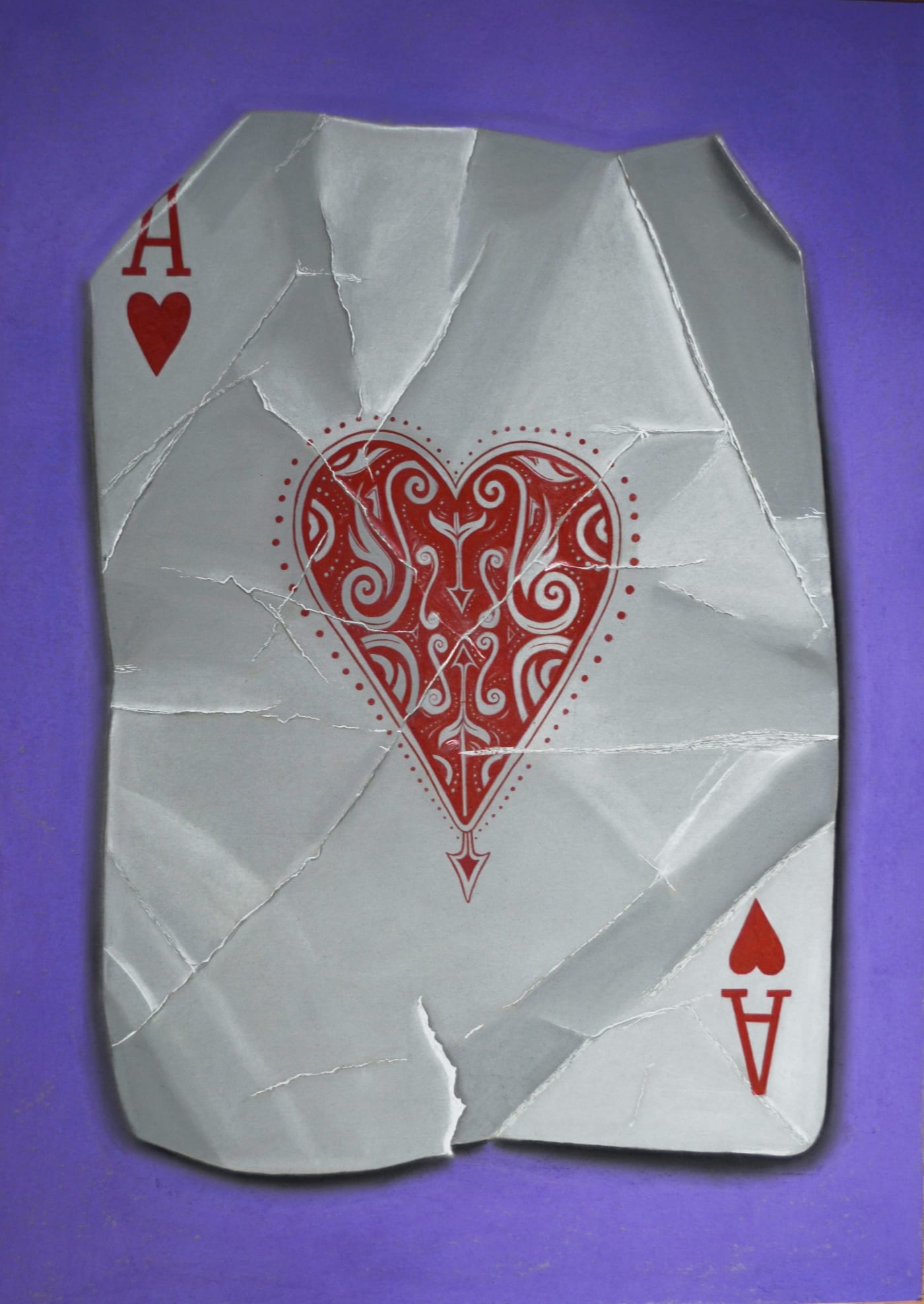 Nourine Hammad "Popping Aces (Heart)" Mixed media on paper 95 x 71 cm