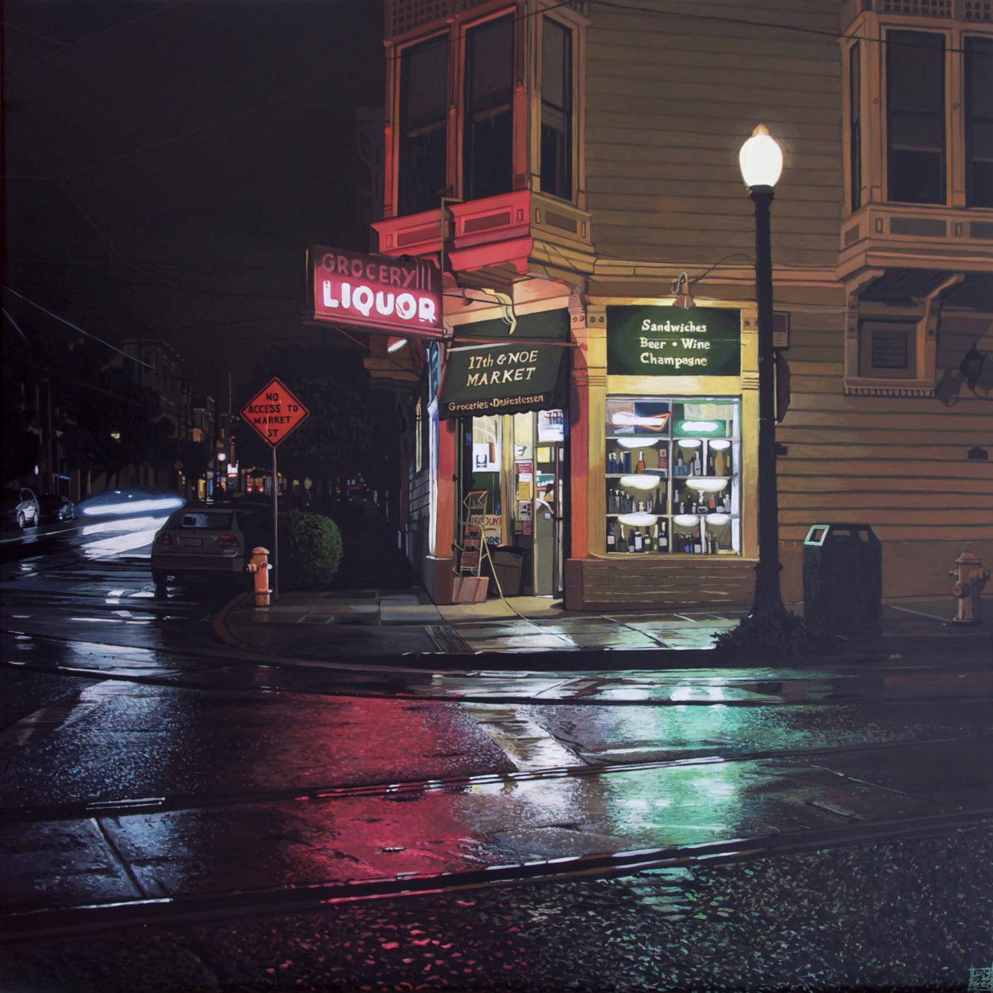 "17th & Noe SF" Acrylic on Canvas 40 x 40 cm