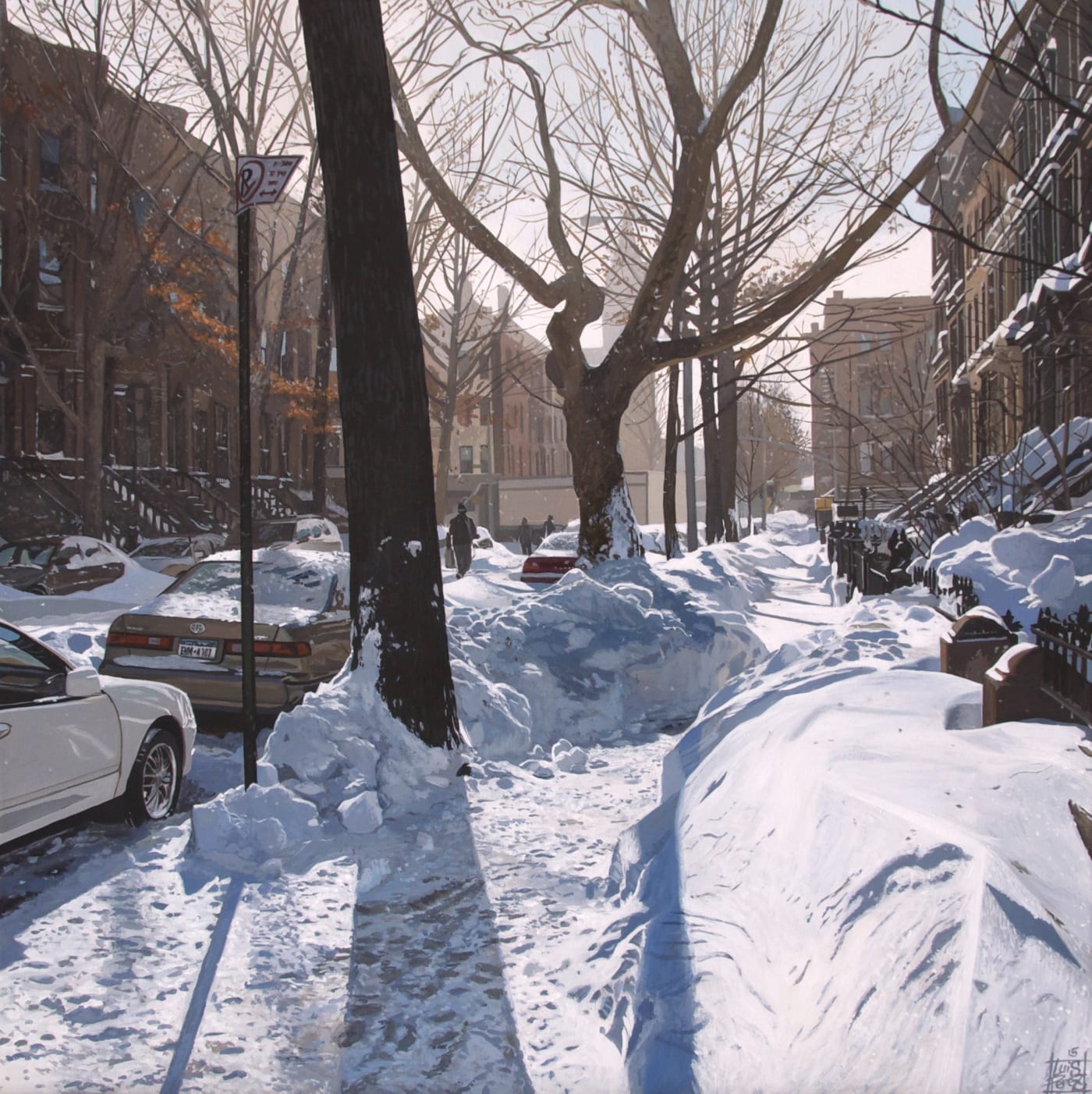 "Snow Storm/NYC" Acrylic on canvas 40 x 40 cm
