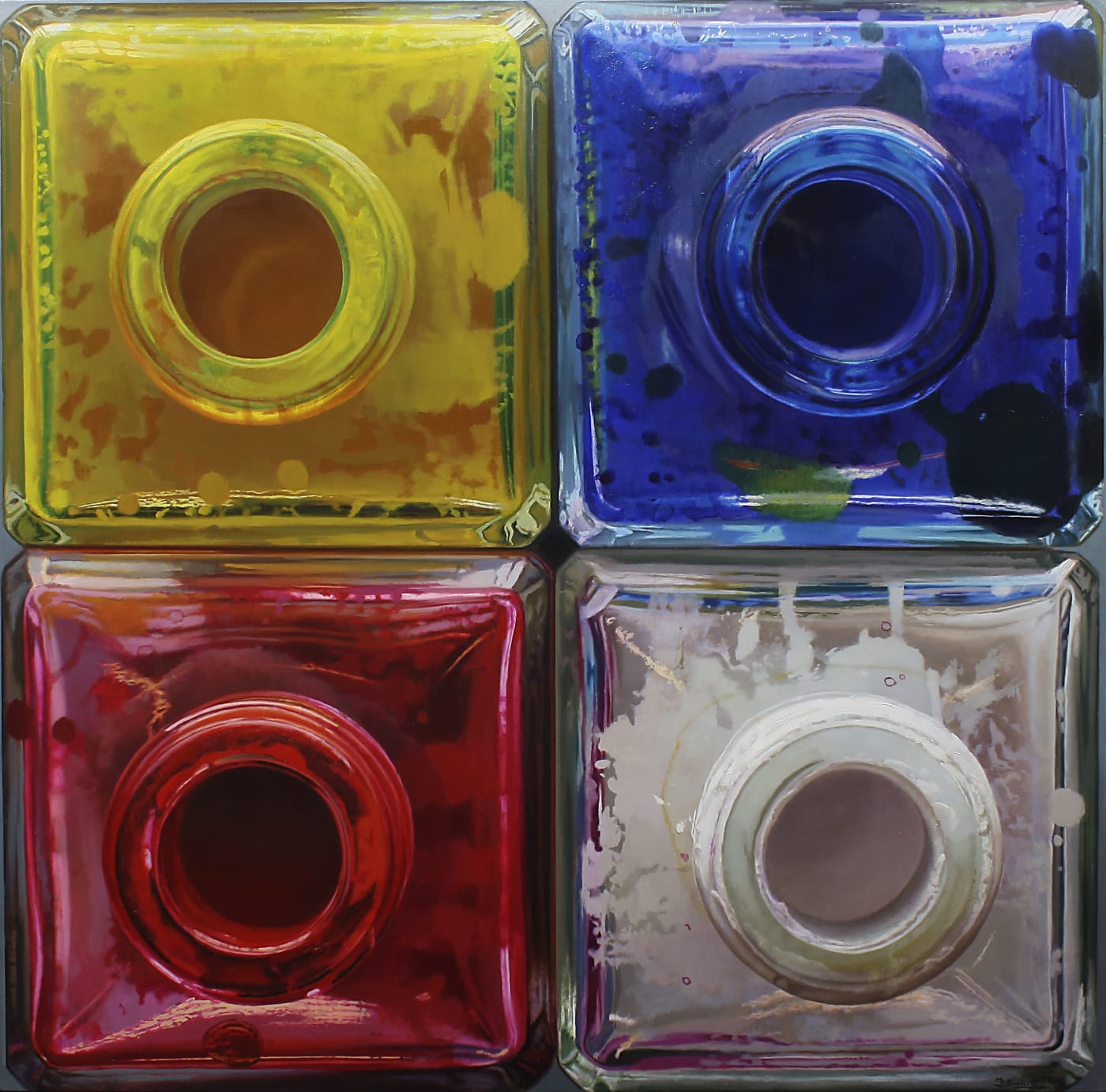 Four Colours Oil on panel 100 x 100 cm