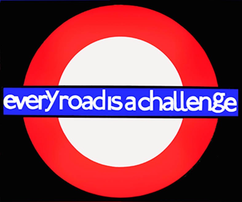 Flavia Munarriz "Every Road is a Challenge" Oil and vinyl on acrylic, mounted on light box 90 x 120 x 12 cm