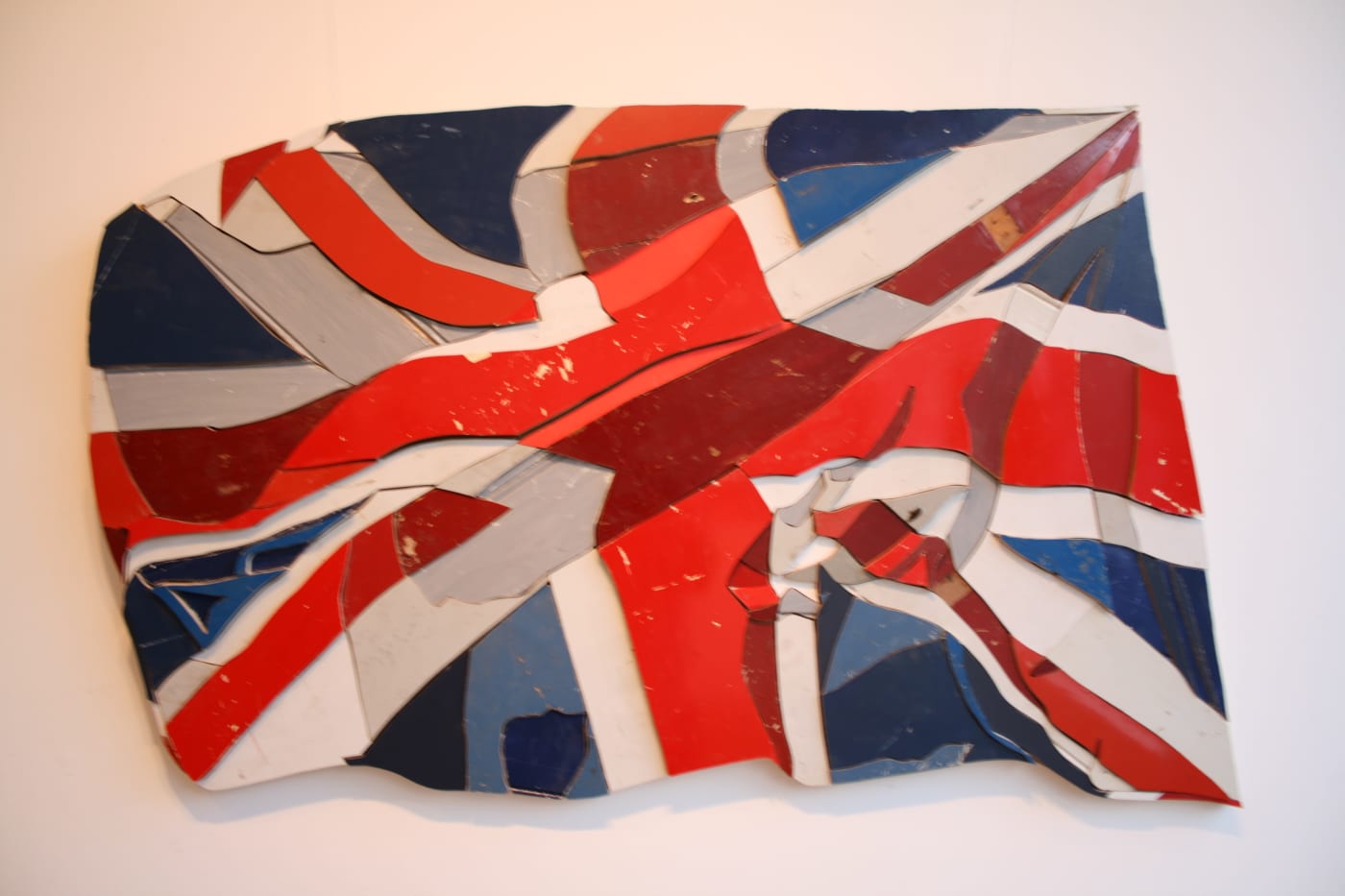 Diederick Kraaijeveld "Waving Flags 2" Sculpture/ assemblage of originally coloured salvage wood 130 cm wide