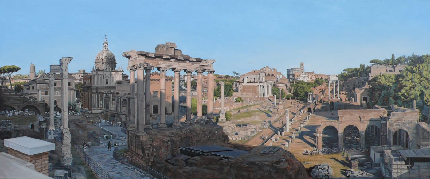 David Wheeler "The Forum, Rome" 56 x 130 cm Oil on linen