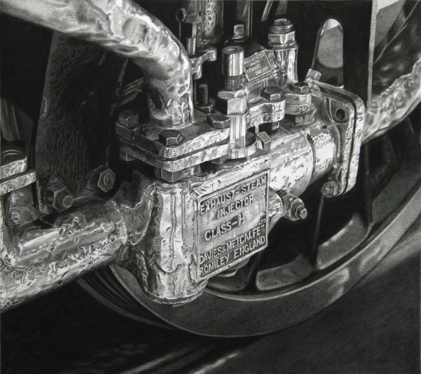 Roger Watt 'Injector' Graphite on paper 23 x 25.5 cm