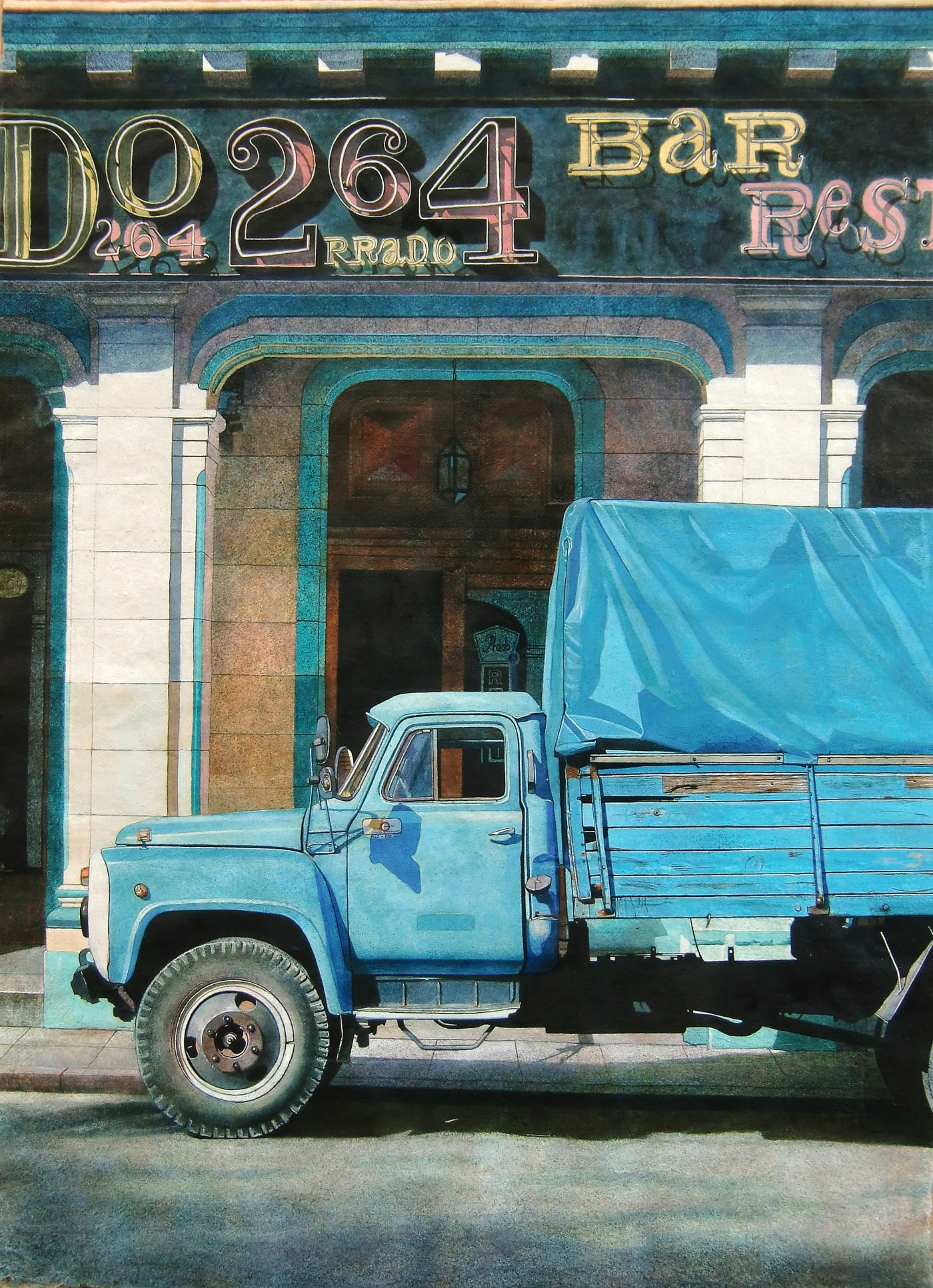 Angus McEwan "Rest Stop" Watercolour on paper 95 x 70 cm