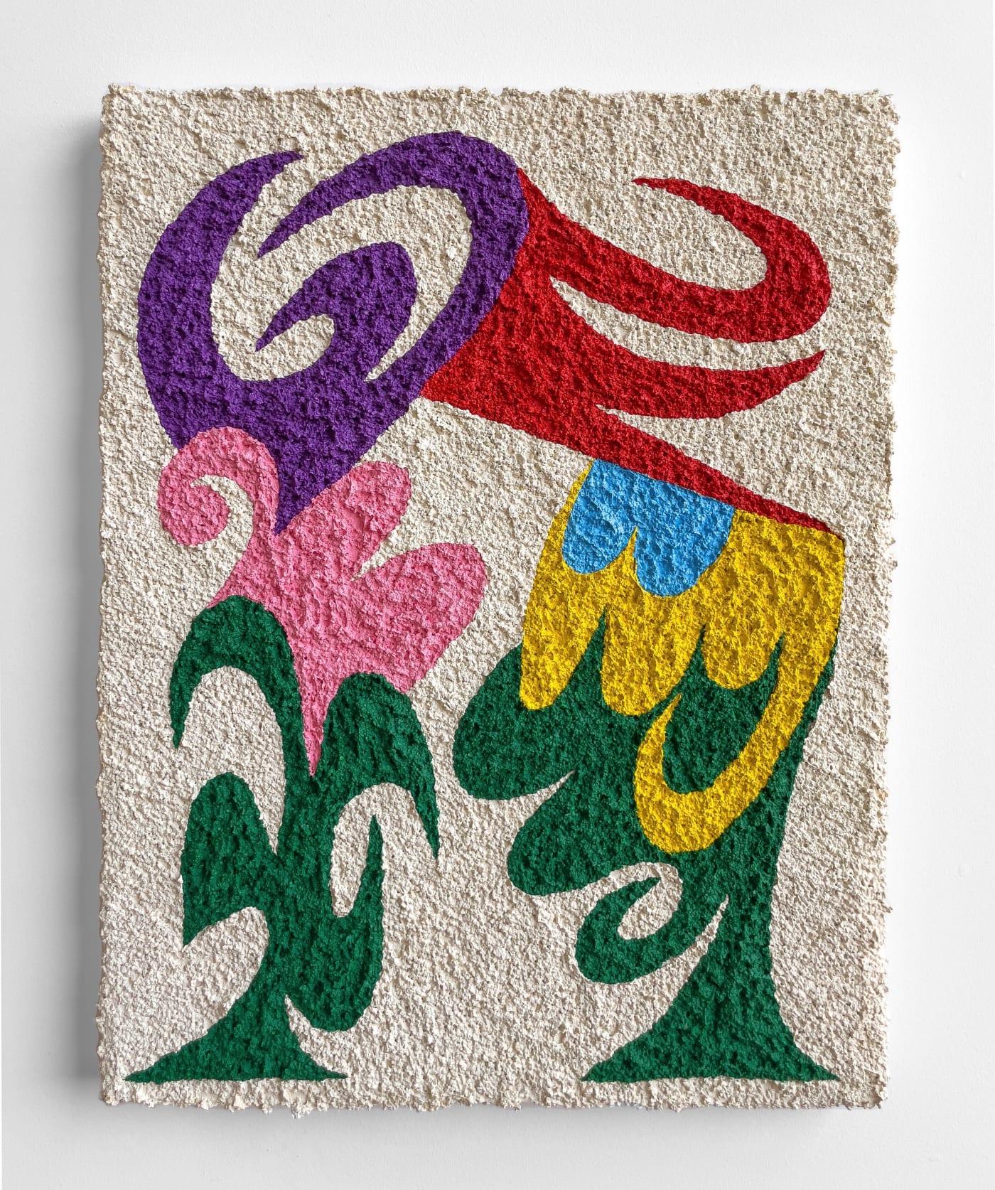 Carlos Rosales-Silva Floreria, 2021 Sand, crushed stone, and glass bead in acrylic paint on panel 18 x 14 in 45.7 x 35.6 cm