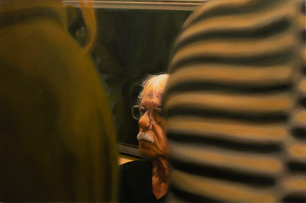 YIGAL OZERI - UNTITLED; A NEW YORK STORY - 2020 - OIL ON PAPER MOUNTED ON WOOD - 30 X 45 CM