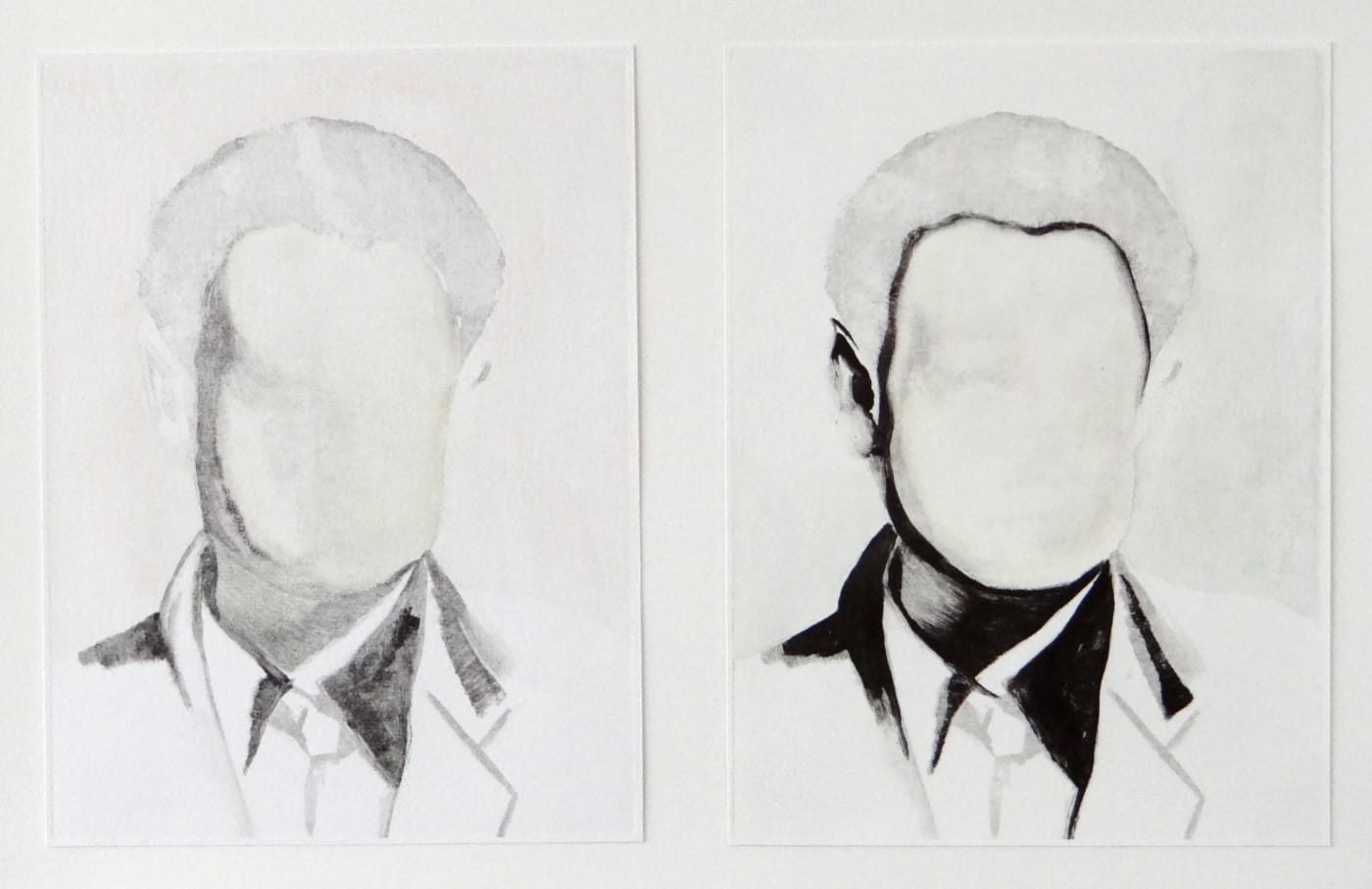 NATALIA OSSEF - WINDOWS II - 2016 - MONOPRINT AND WATERCOLOR ON PAPER - TWO PARTS OF 24 X 18 CM