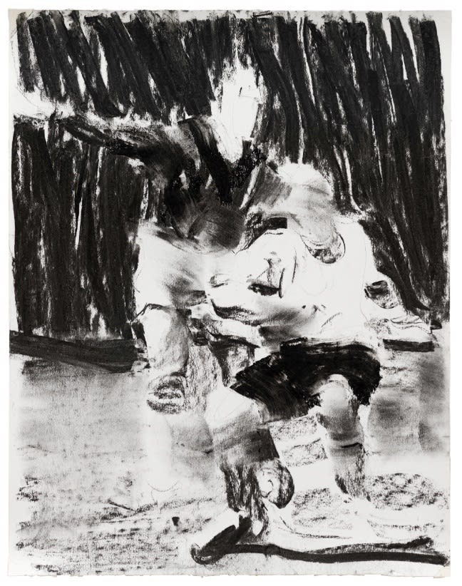SEBASTIAN HOSU - "ACTION! ATTENTION!" SERIES - 2017 - CHARCOAL ON PAPER - 53 X 41 CM