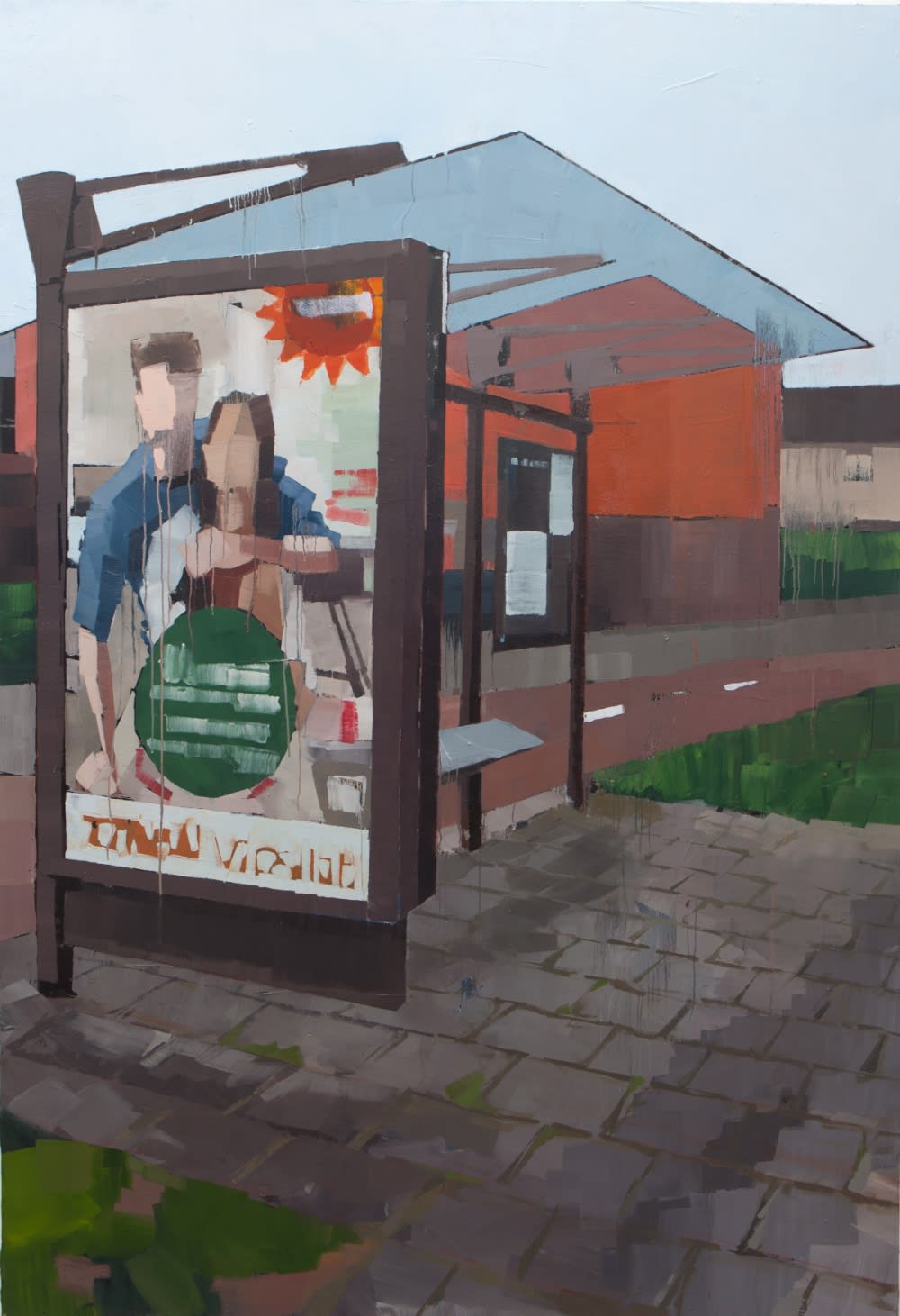 LUCA GRIMALDI - BUSSTATION - 2015 - OIL ON CANVAS - 120 X 200 CM