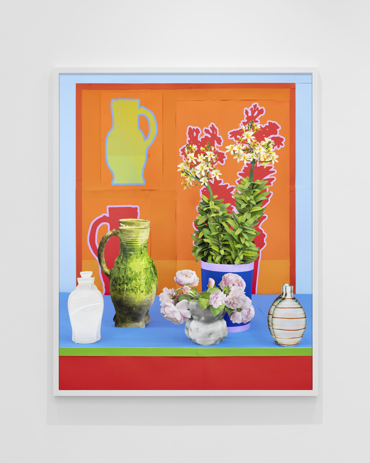 Daniel Gordon,Three Vessels with Orchid and Pink Roses, 2024