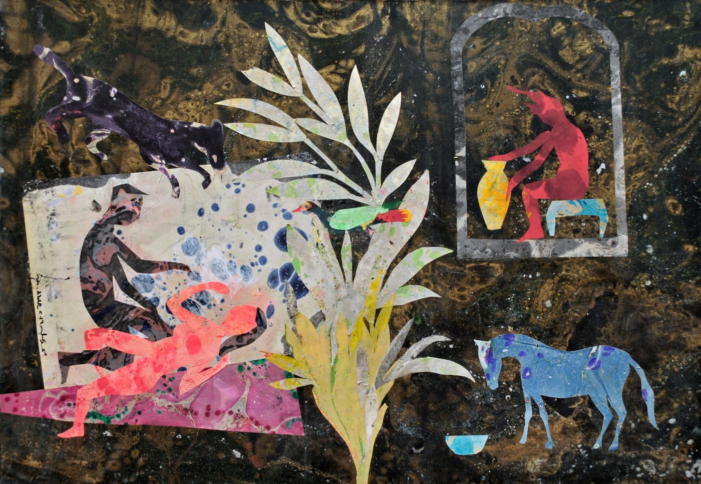 The Lover and the Potter, 2016 Mixed media on canvas 100 x 70 cm