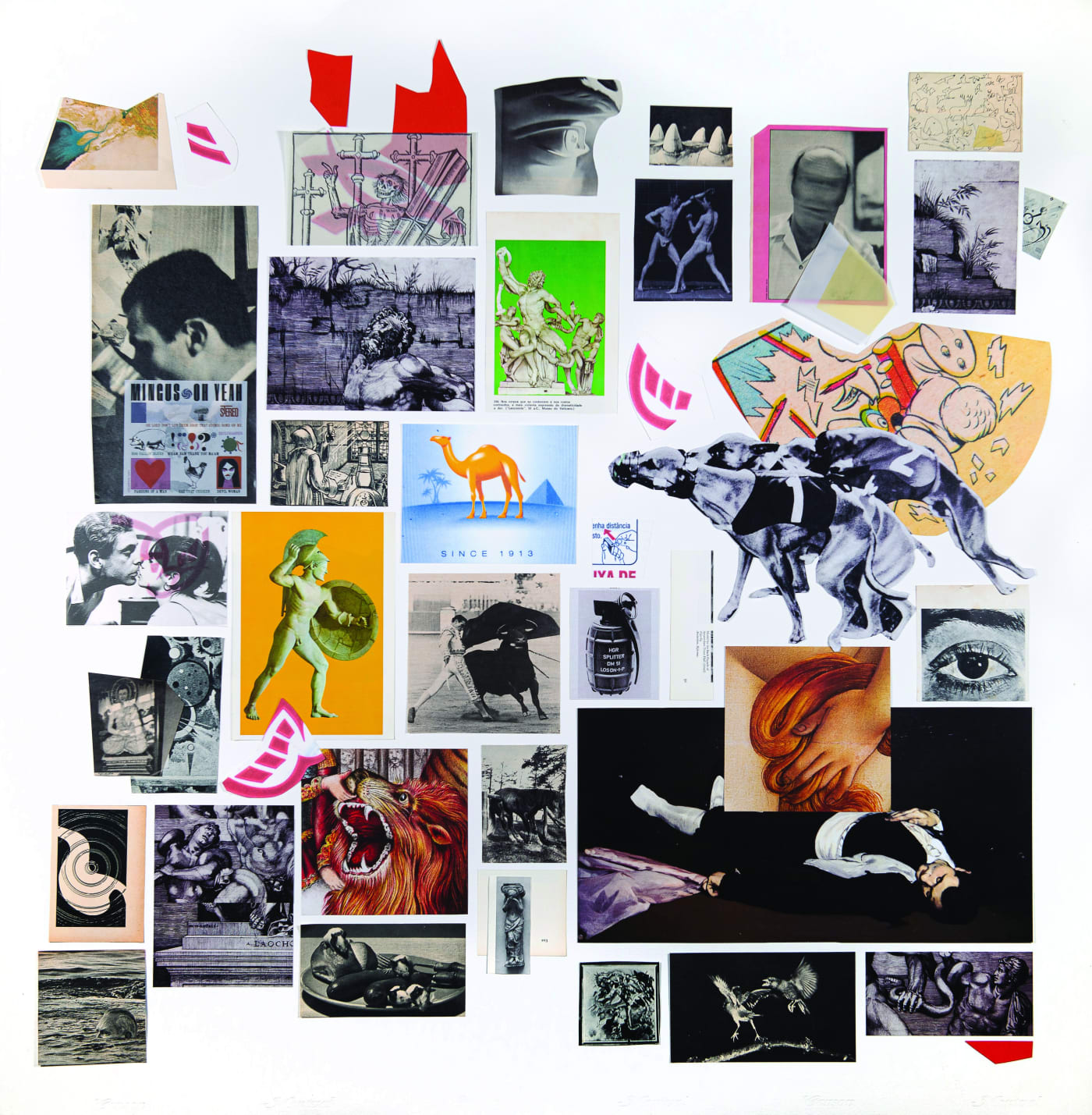 André Bergamin “É isso que você queria? (hieros gamos)” (2020) recortes de revista e ampliações impressas sobre papel 100 x 100 cm
