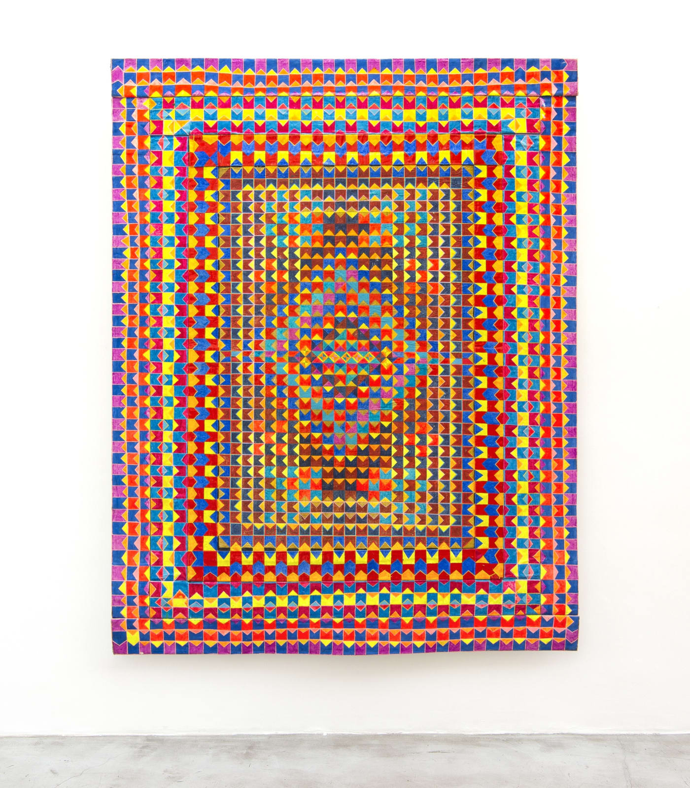 Delson Uchôa O barulho da festa , 1987-2010 acrílica e resina sobre lona e cobertor de lã 267 x 206 cm
