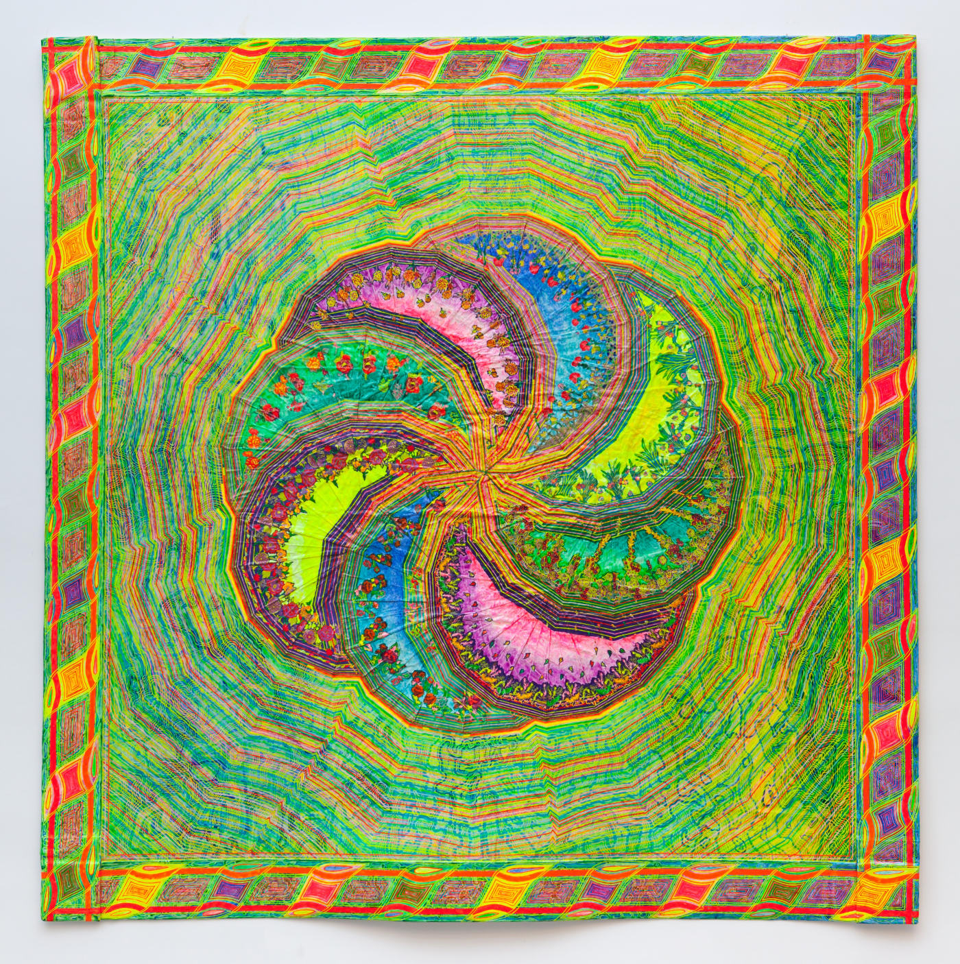 Delson Uchôa Corisco de 8 gomos [Eight-part spark], 2013 acrylic on polyester and canvas 320 x 320 cm