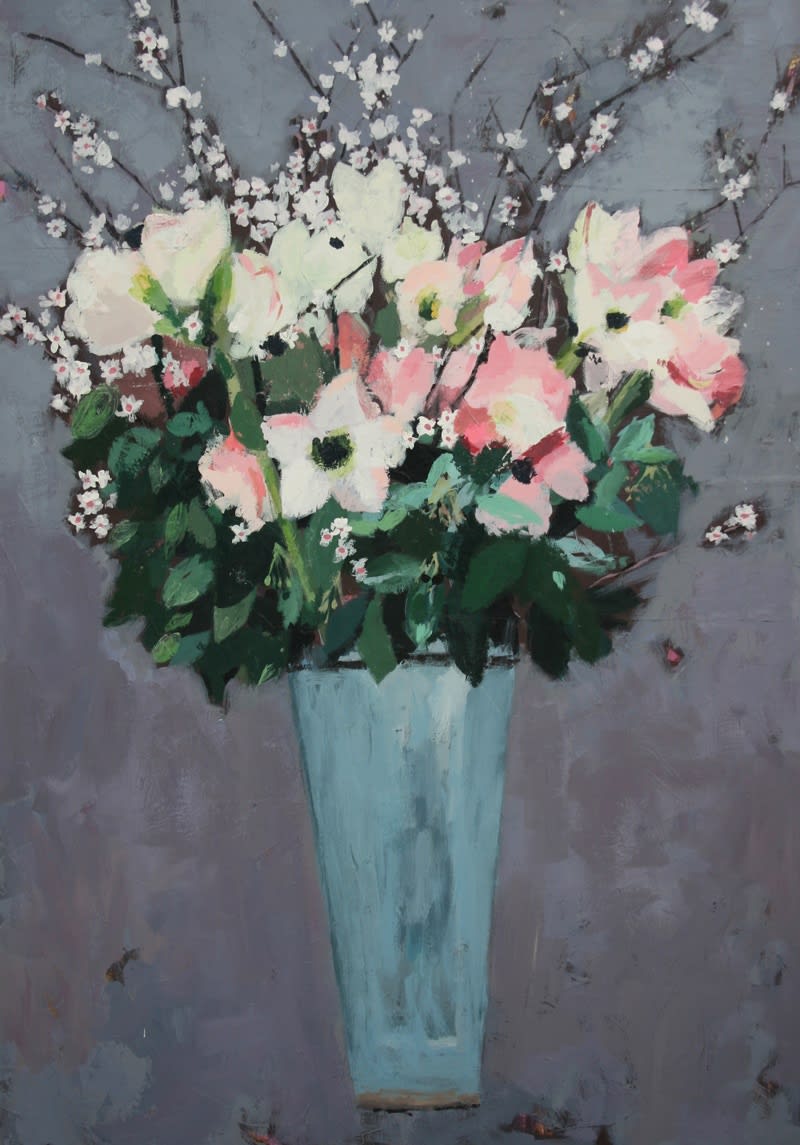 Charlotte Hardy, 'Amaryllis', acrylic on canvas, H 100 x 60 cm