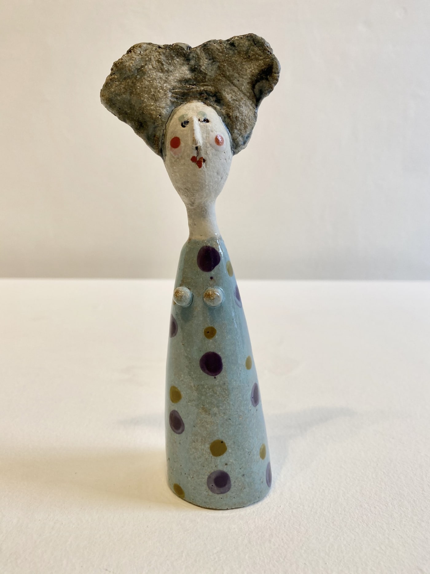 Jane Muir, Little Lady, Blue Dress with Purple and Green Spots, 2020