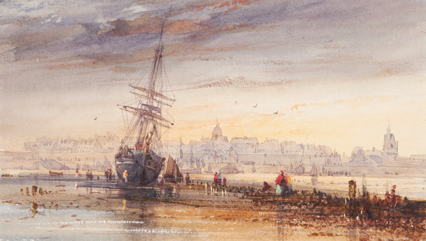 Alfred Herbert 1818-1861, Saint-Malo from the harbour