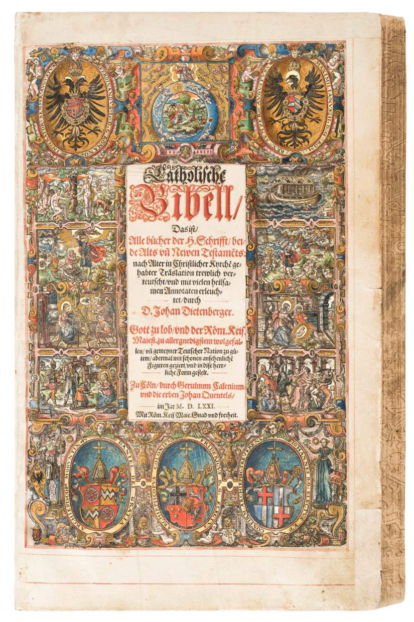 Dietenberger's Catholic Bible with deluxe illumination and 'princely colouring'