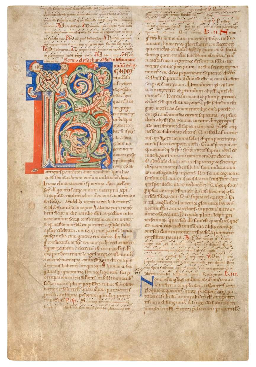 Colourful Cistercian Psalter Leaf