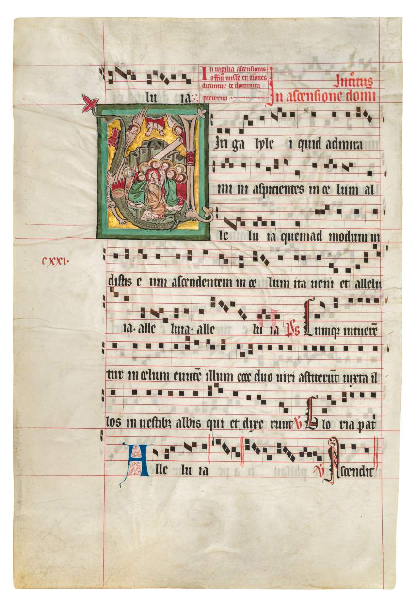 Luxurious Ascent: Ascension Scene from a German Choir Book