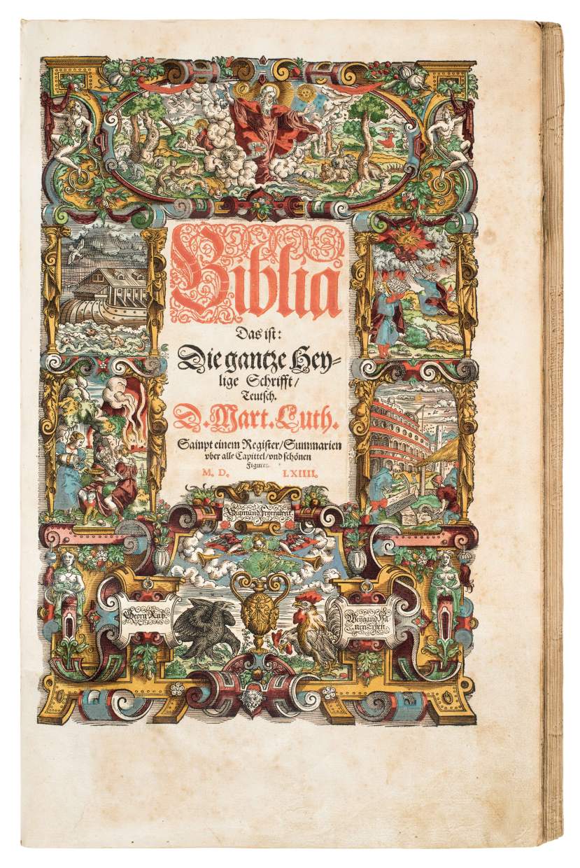 Famous, Luxuriously Illuminated Feyerabend Bible, Exquisitely Bound