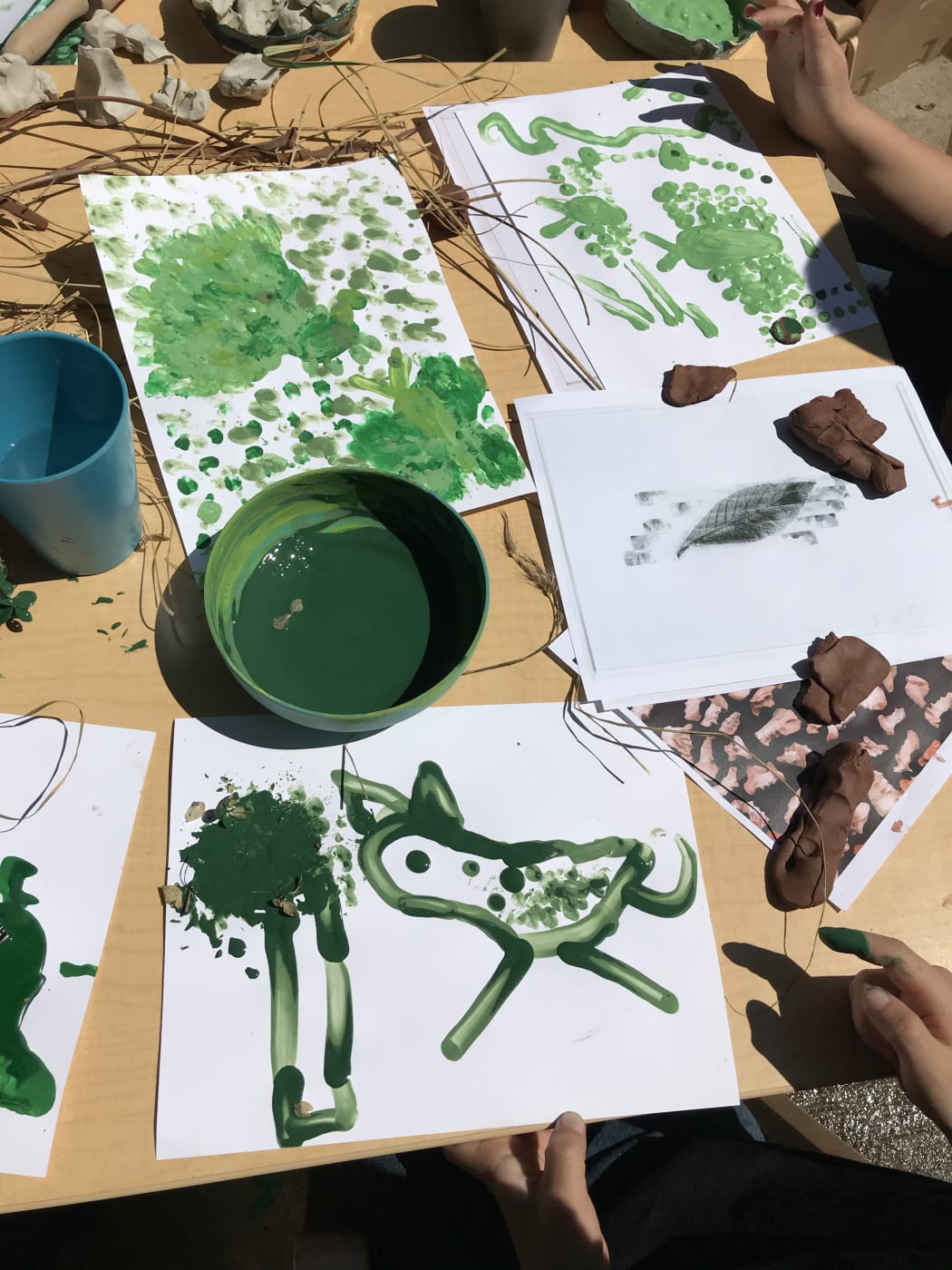 The children were also invited to work with clay, using their hand gestures and movements imprinted in the matter. The...