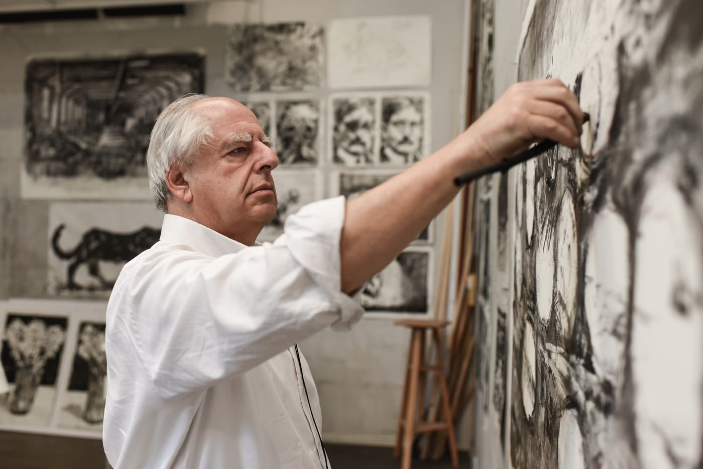 William Kentridge in his studio