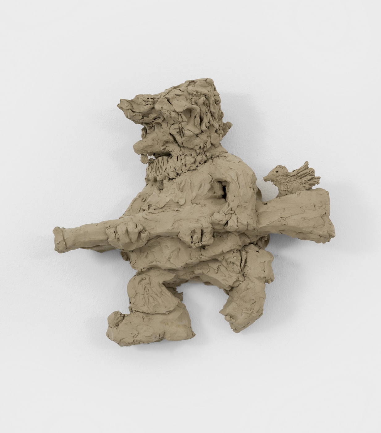 A clay sculpture by Peter Fischli called the old punk