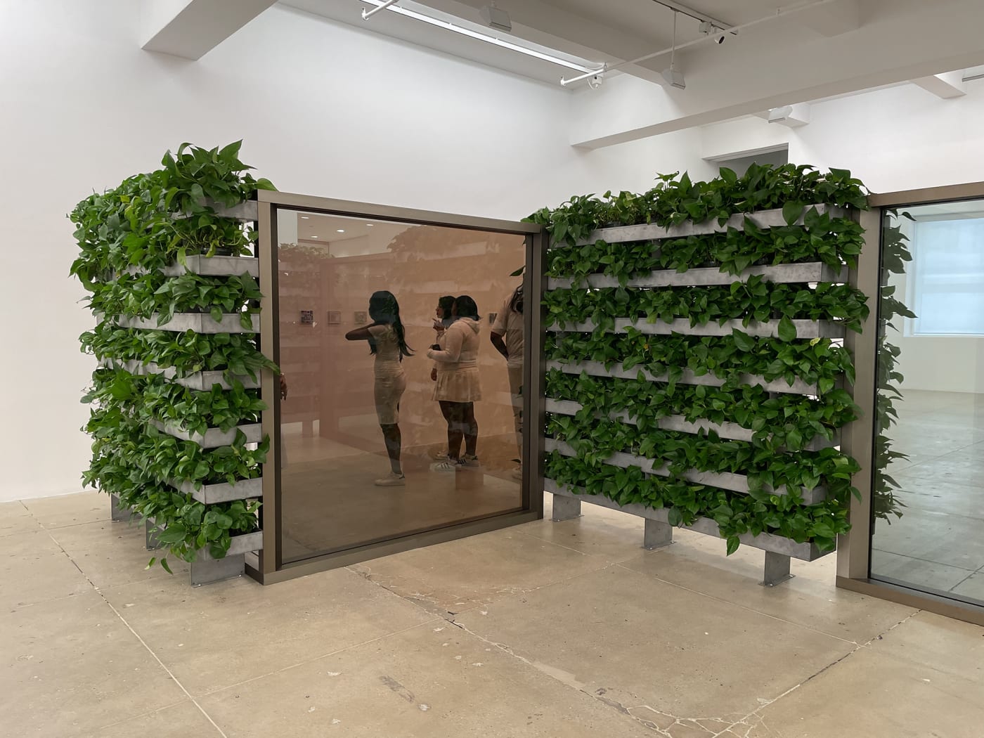 In an event hosted by the Orchid Foundation students take a tour of the Dan Graham pavillion at Marian Goodman gallery