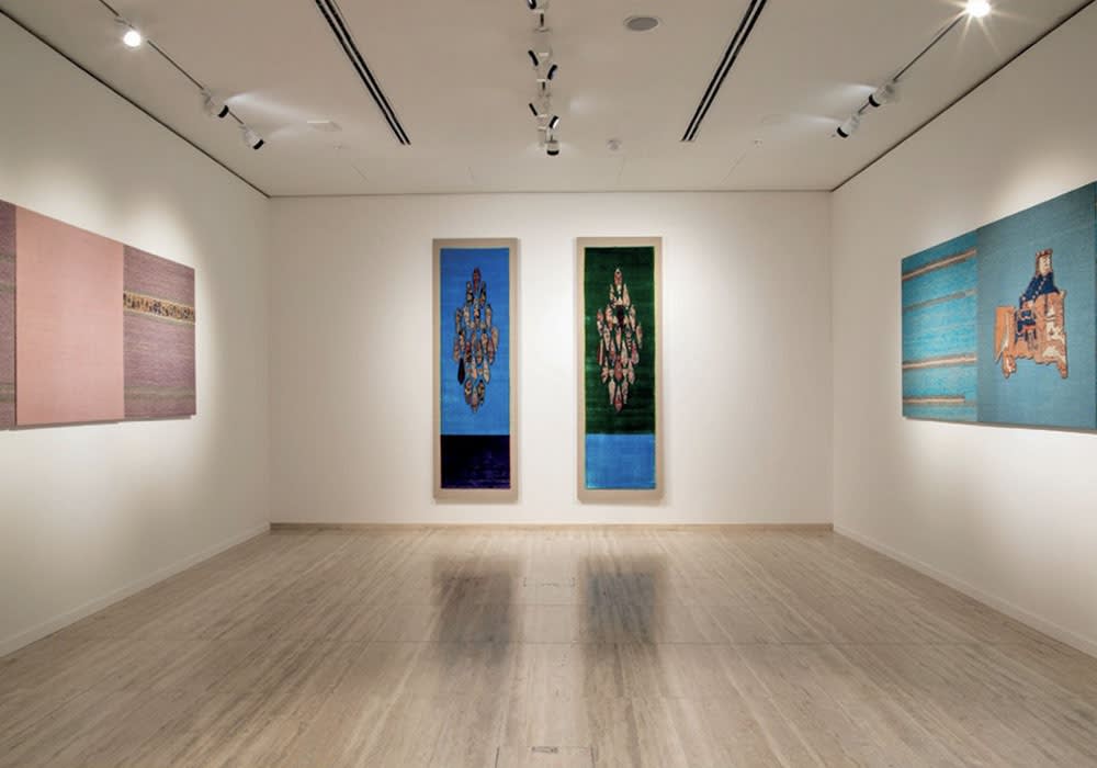 Installation View: ‘Rethreading & Retracing: Textiles and Techniques by Bita Ghezelayagh’', Aga Khan Centre Gallery, London, 2020. Courtesy of Aga Khan Centre.