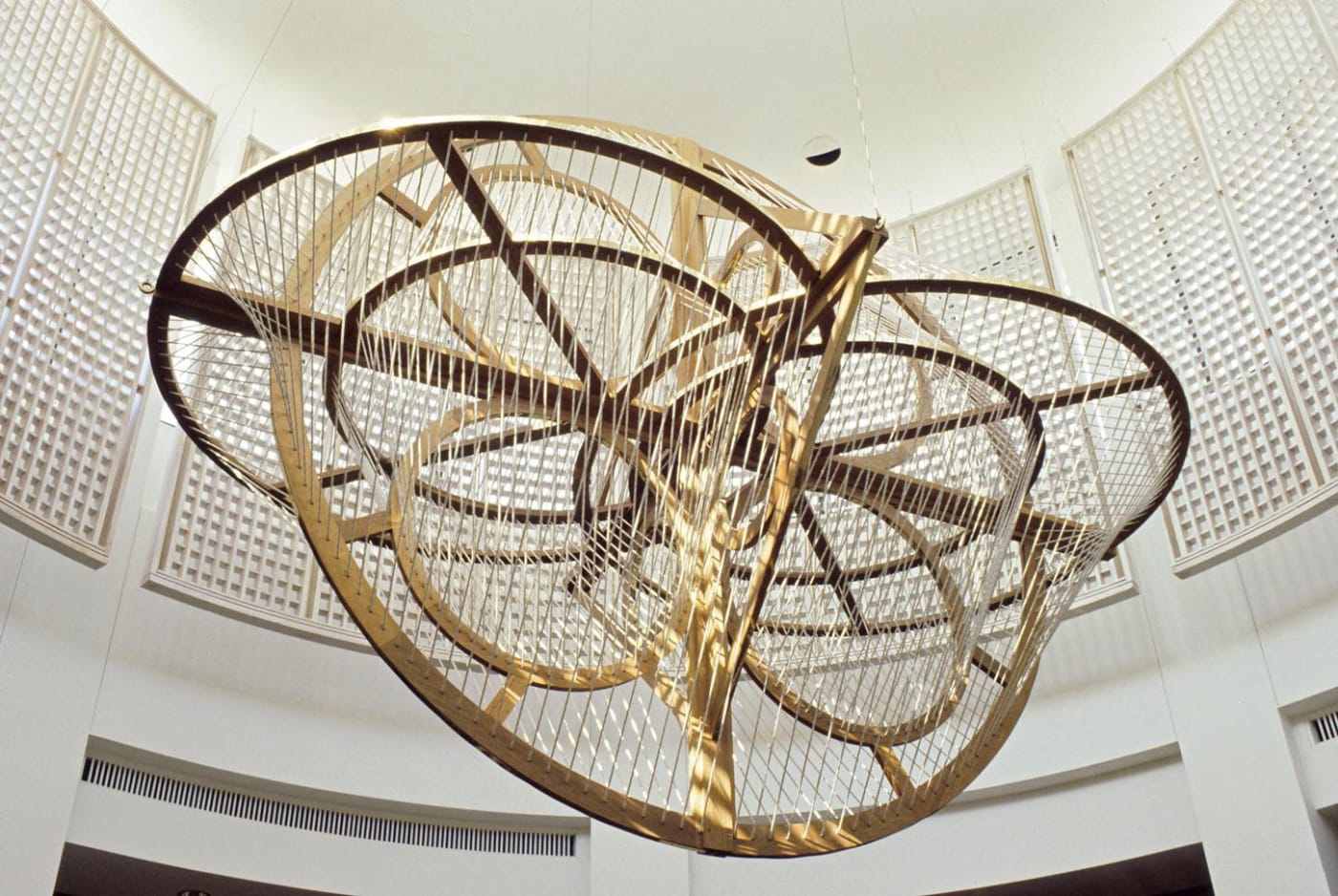 Installation View: Sue Fuller, String Composition #W-253, 1984. Mahogany, brass, and cord. Collection of the McNay Art Museum, Gift of Robert L. B. Tobin and the Friends of the McNay. Copyright McNay Art Museum.