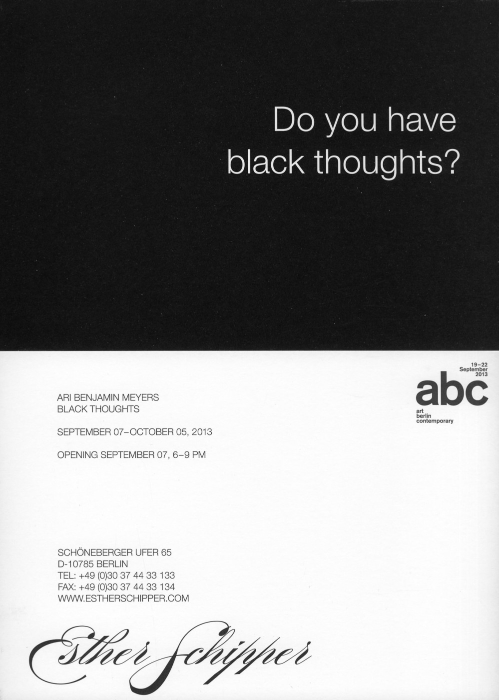 Do You Have Black Thoughts Sep Oct2013 Exhibition Flyer Front Back