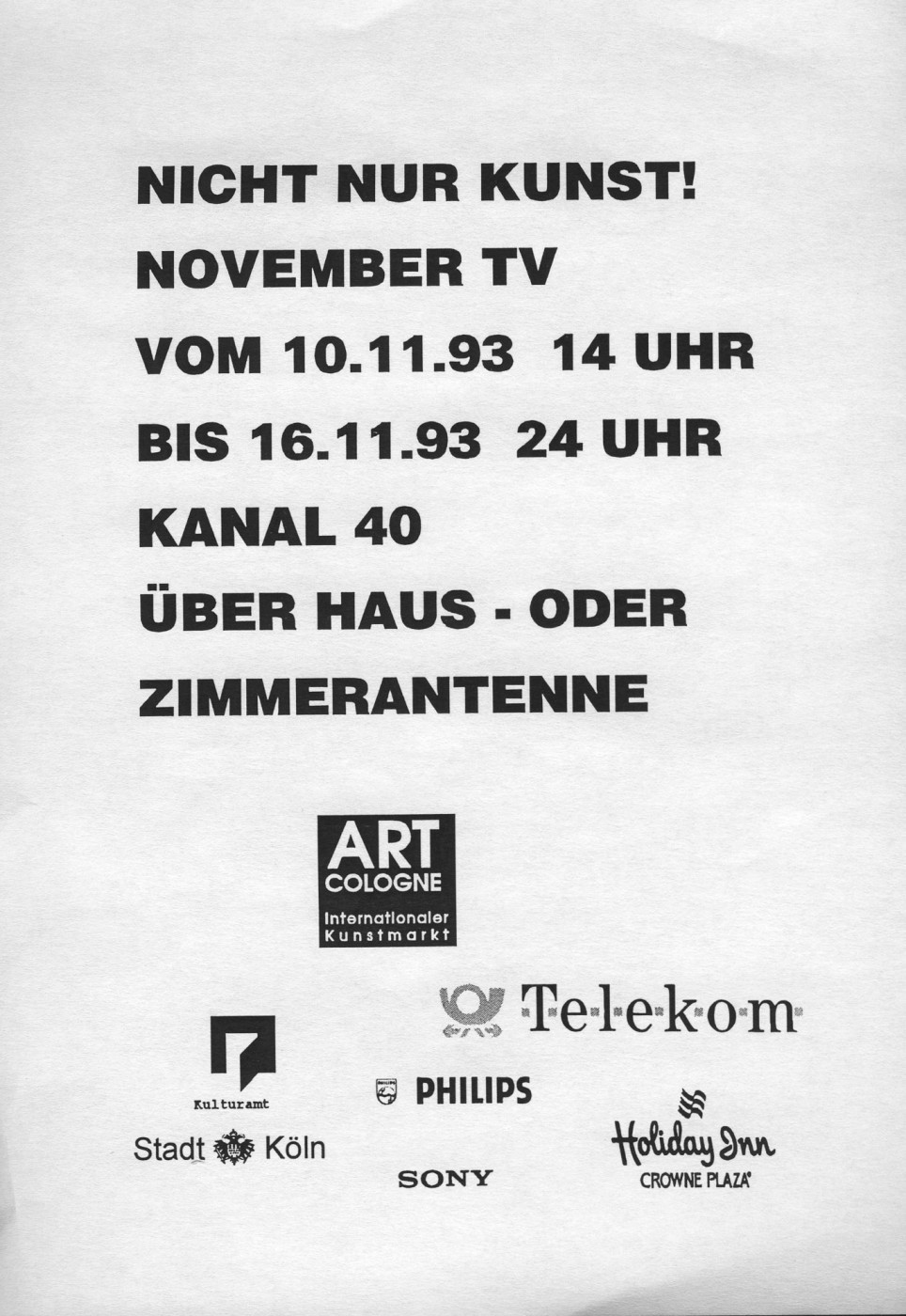 November Tv Kanal 40 Projekt Michael Krome