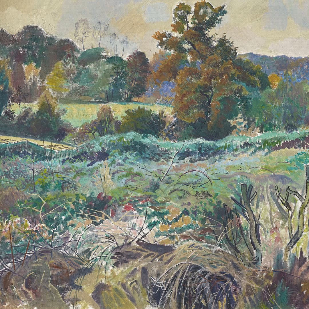 Gilbert Spencer qwooded landscape